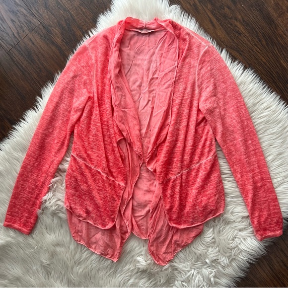 Gigi Moda Coral Pink Layered Cardigan - Picture 2 of 7